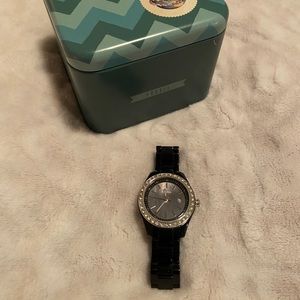 Black Ceramic Fossil Watch